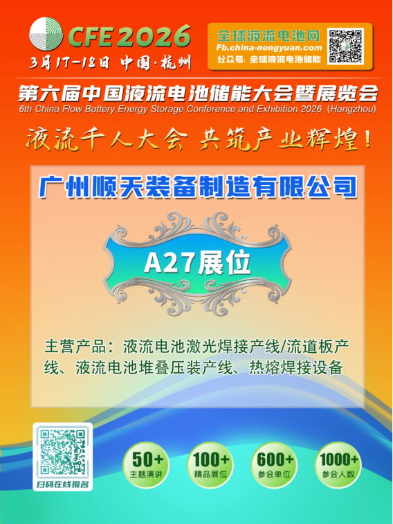 CFE2026 Advances Flow Battery Industrialization with Industry Leaders like Shuntian Equipment